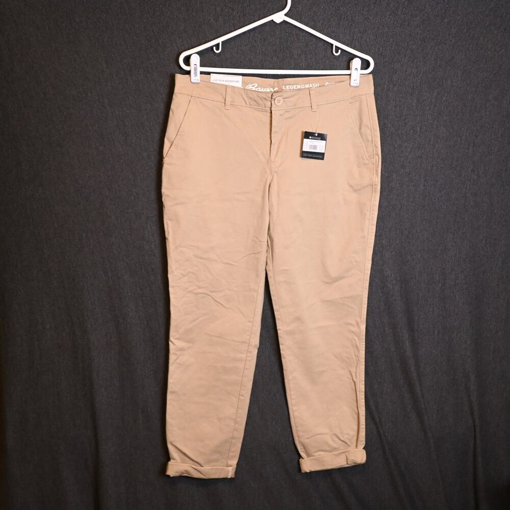 NEW Eddie Bauer Women's 8 (33x30) Legend Wash Boyfriend Khaki Pants Mid Rise NWT